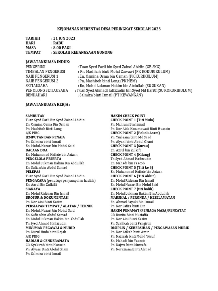 Ajk Merentas Desa 2023 | PDF