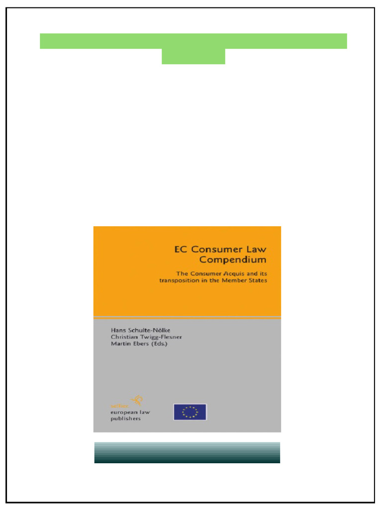 EC Consumer Law Compendium Hans Schulte All Chapters Available | PDF ...