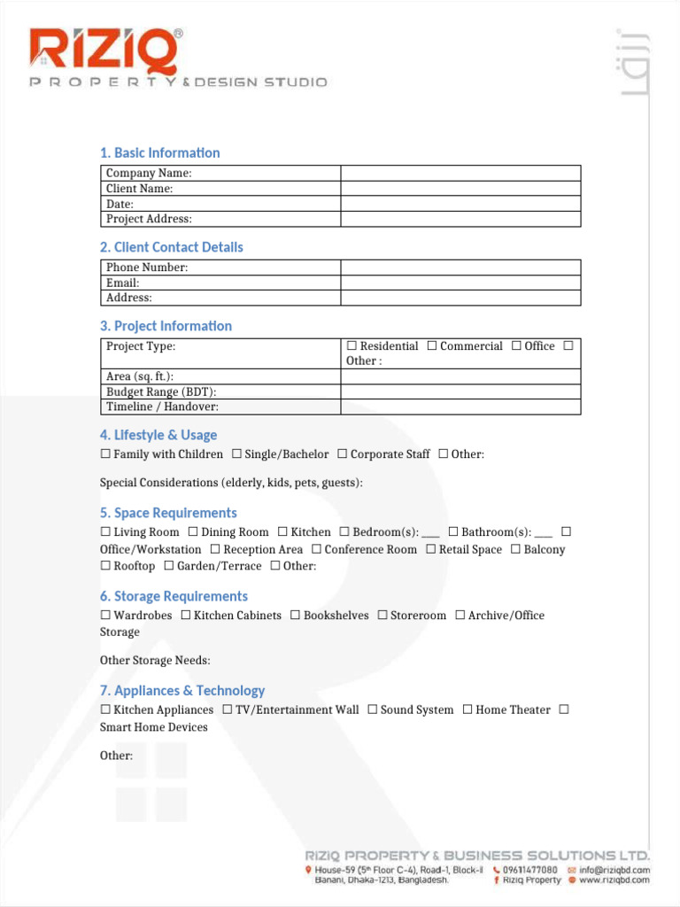 Detailed Interior Design Requirement Final | PDF