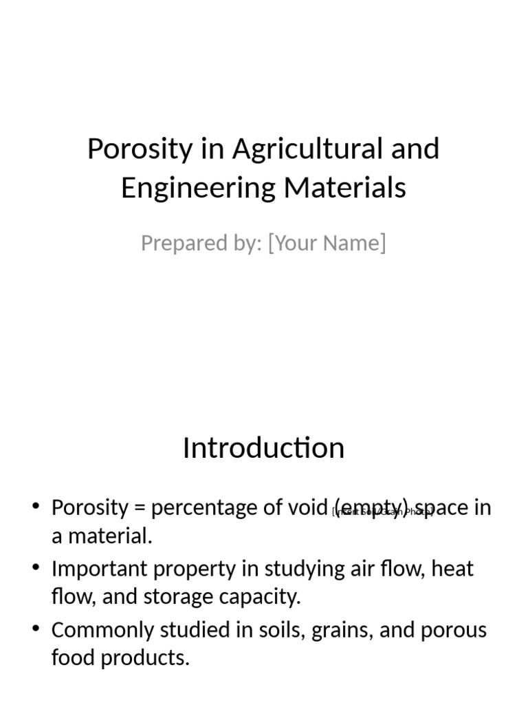 Porosity Presentation With Placeholders | PDF | Porosity | Soil