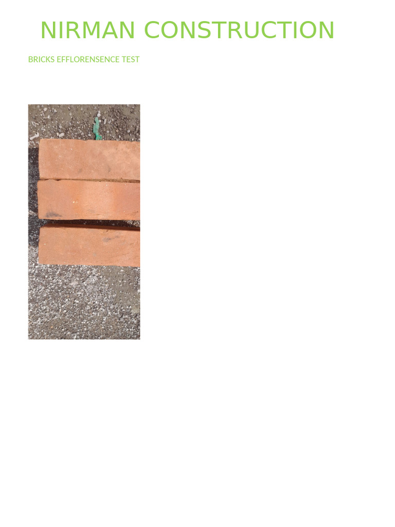 Bricks Test Images Efflorensence | PDF