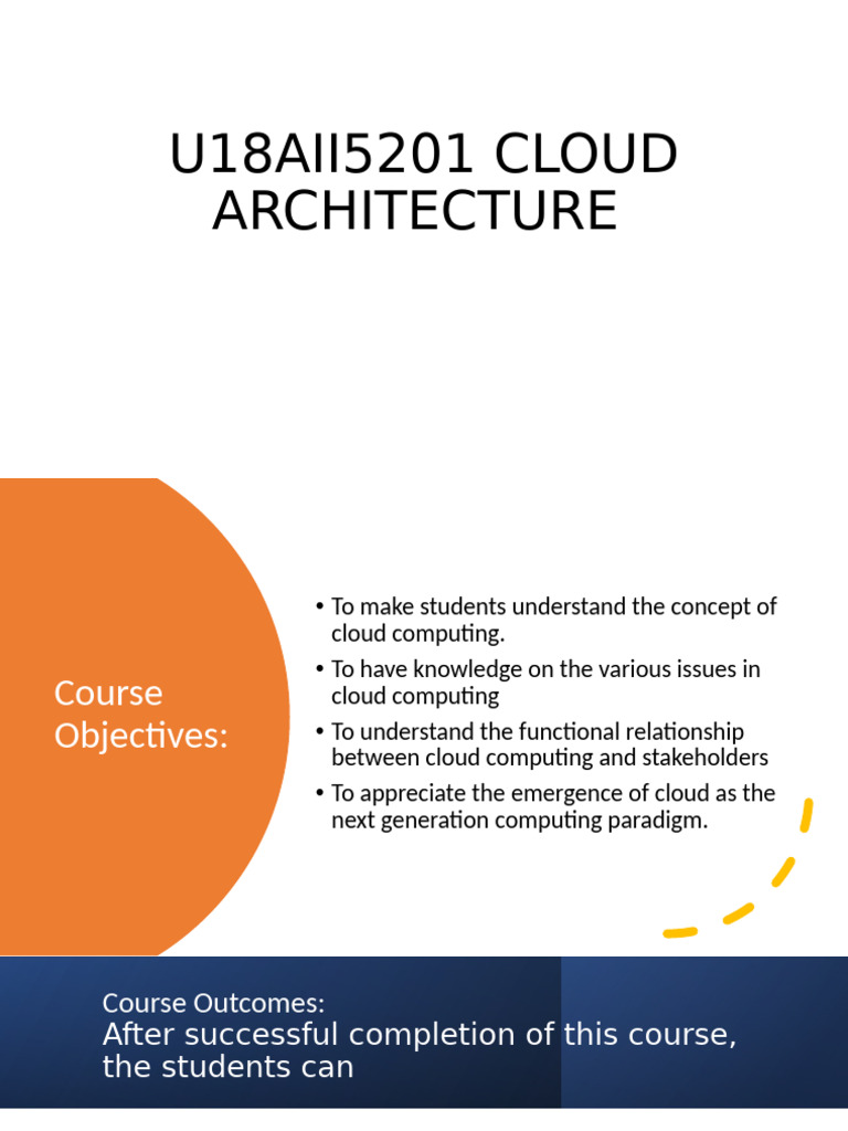 Cloud Architecture Course Overview | PDF | Cloud Computing | Software ...