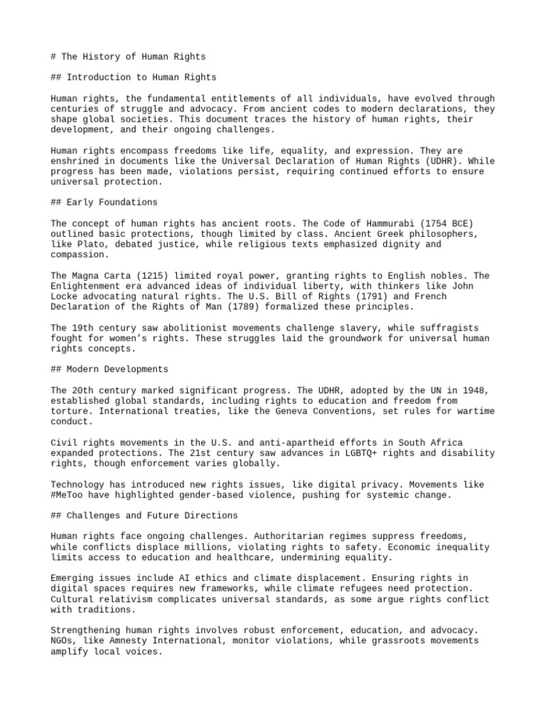 Evolution of Human Rights History | PDF | Human Rights | Rights