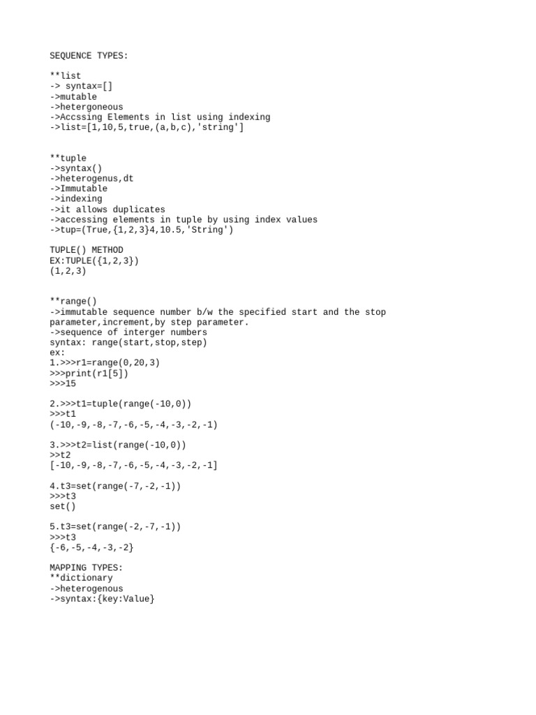 Understanding Python Sequence Types | PDF