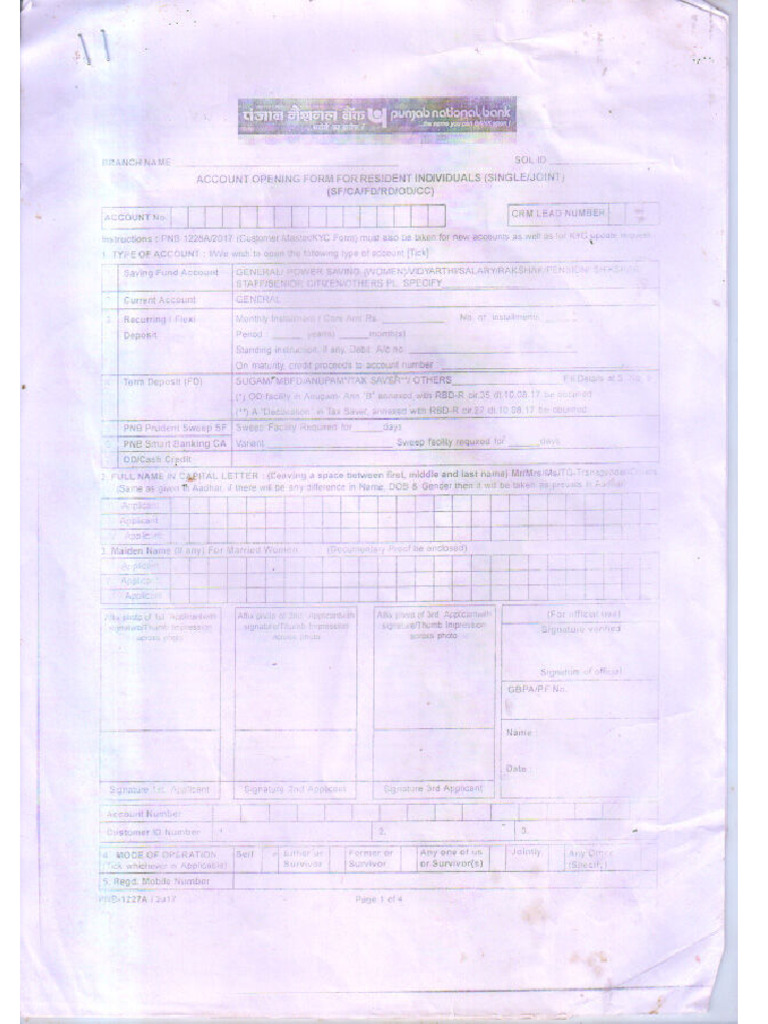 Bank fORm | PDF