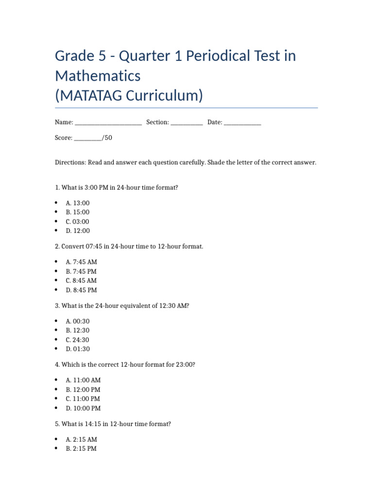 Grade 5 Math Periodical Test Q1 | PDF | Chess Openings | Chess Theory