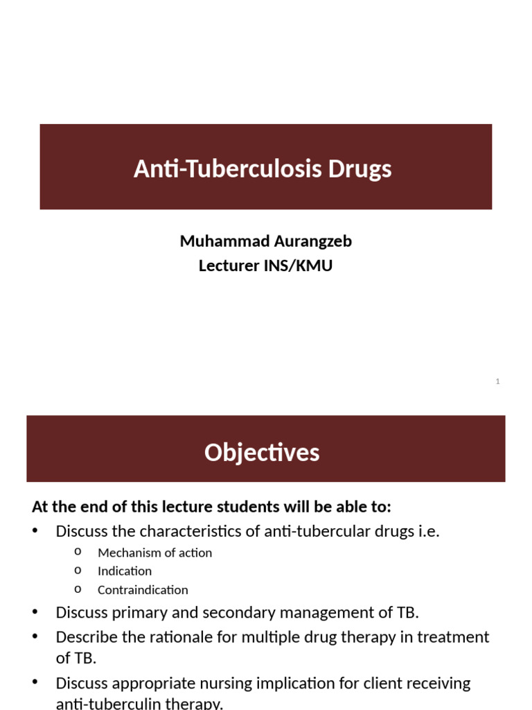 Anti-Tuberculosis Drug Overview and Management | PDF | Tuberculosis | Drugs