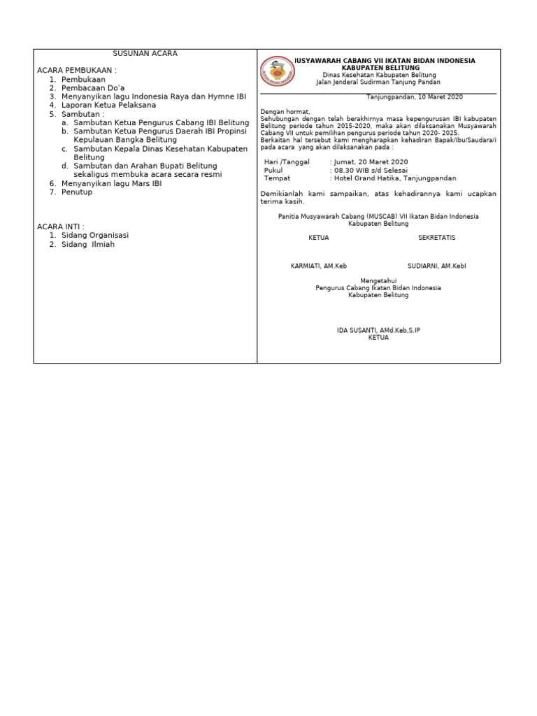 Xample Undangan Muscab 2015 | PDF