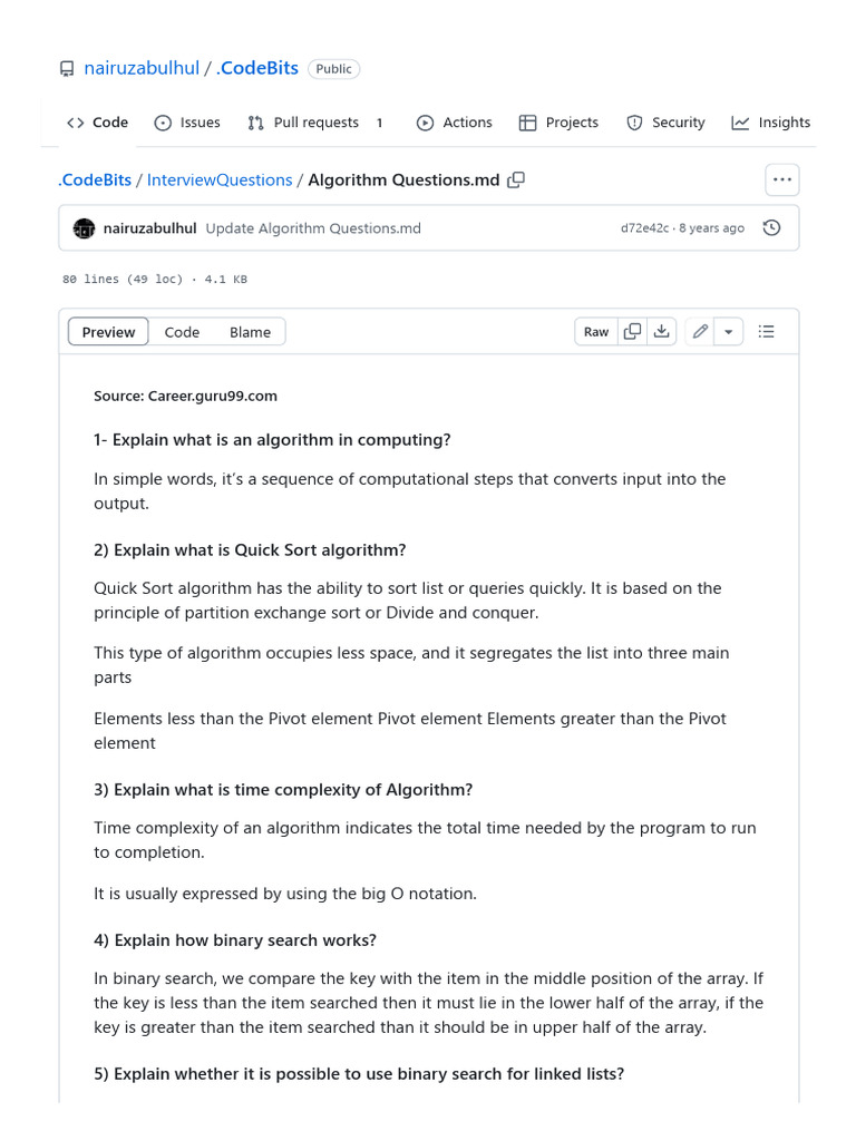 Algorithm Questions and Explanations | PDF | Time Complexity ...