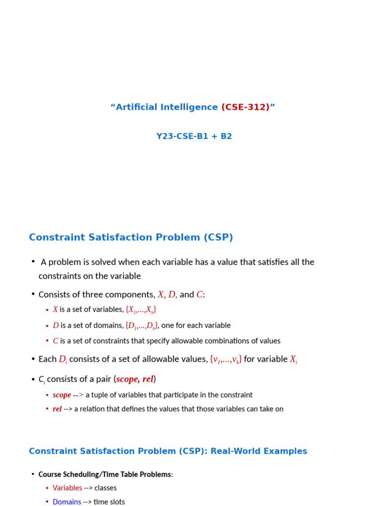 Understanding Constraint Satisfaction Problems | PDF | Algorithms And ...