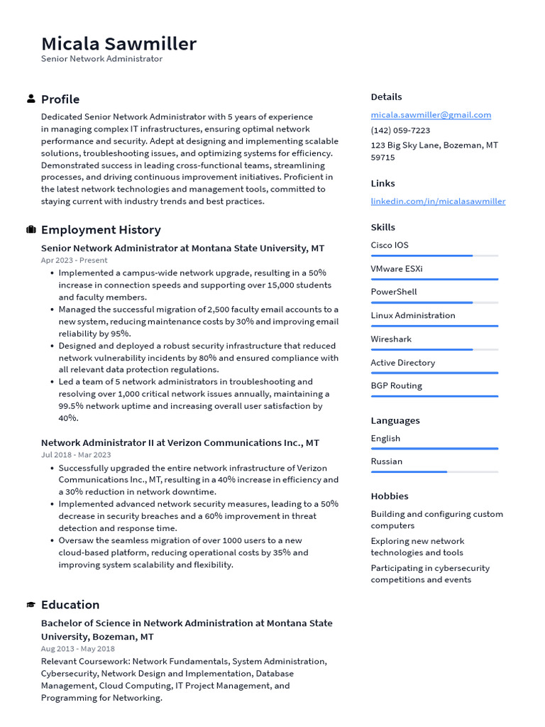 Senior Network Administrator Profile | PDF | Computer Security | Security