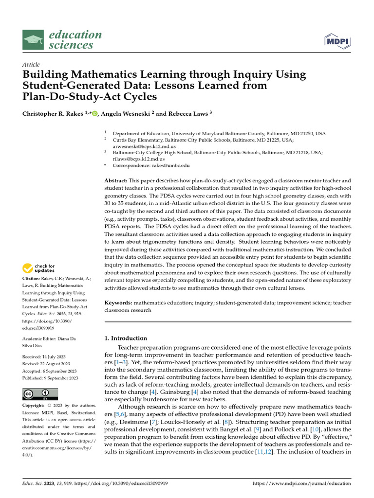 Inquiry-Based Math Learning Insights | PDF | Constructivism (Philosophy ...
