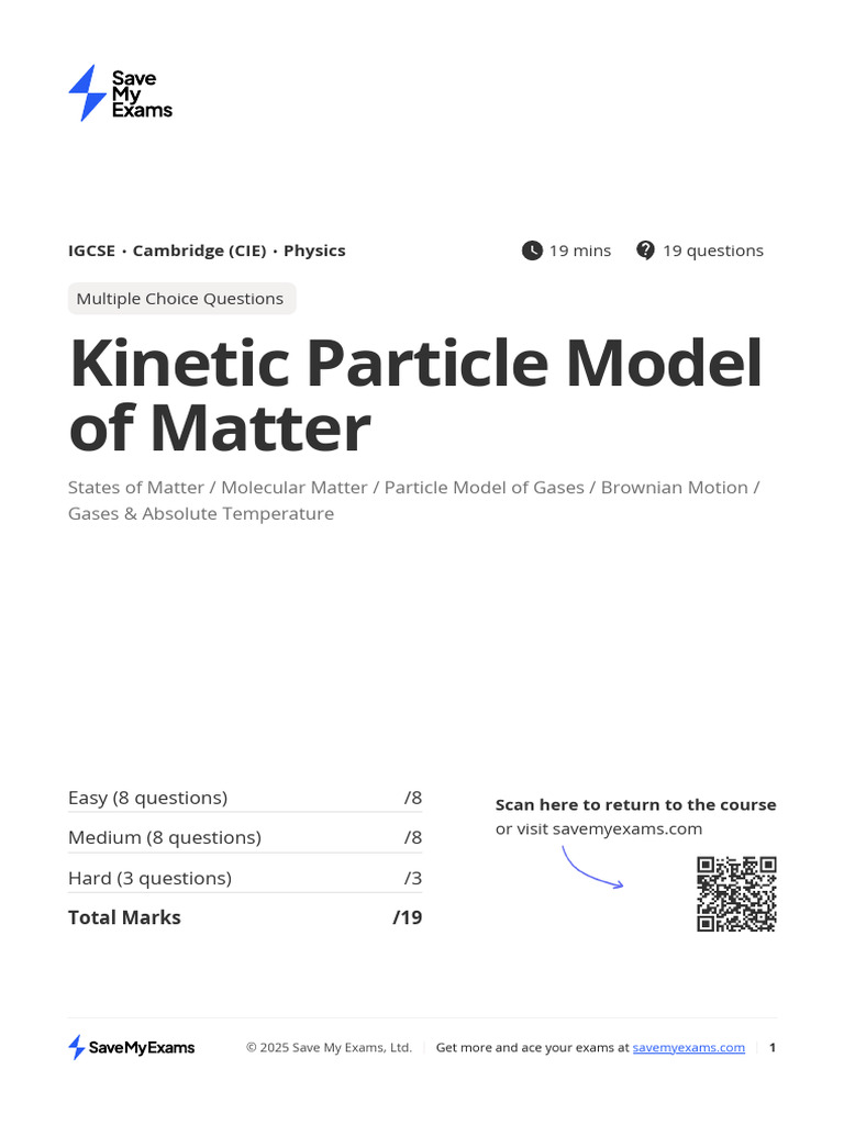 2 1 Kin Etic Particle Model of Matter HPsKHT8Bd3rn8rQ4 | PDF | Gases ...