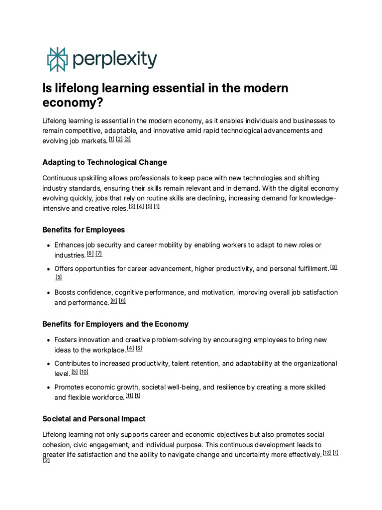 Importance of Lifelong Learning Today | PDF | Learning | Employee Retention