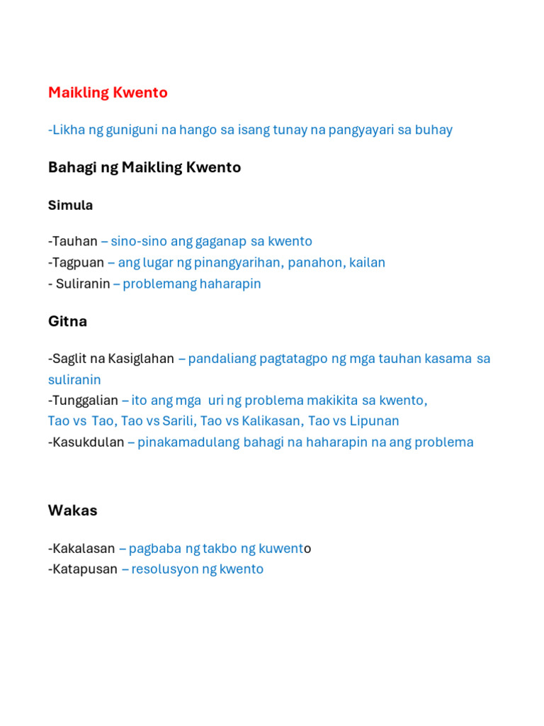 Filipino Reviewer (From Page) | PDF