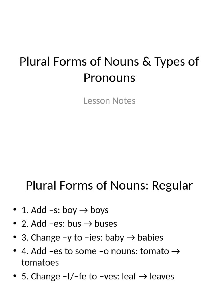 Plural Nouns and Pronouns | PDF