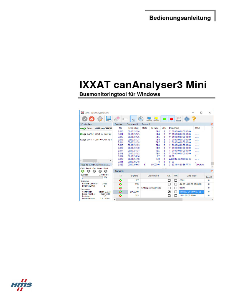 CanAnalyser Mini Handbuch Deutsch | PDF
