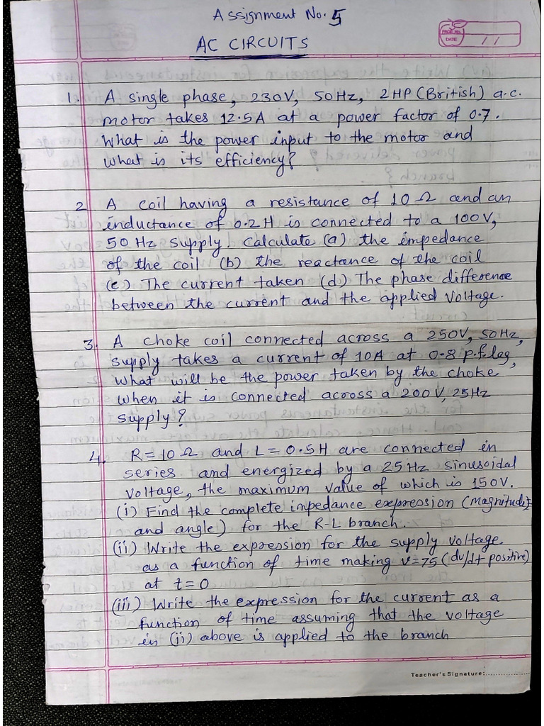 EE Assignment 5 X3 | PDF