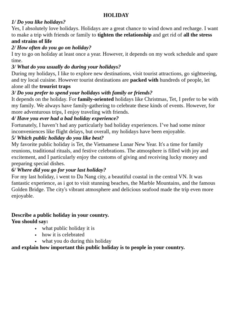 Enjoying Holidays and Traditions | PDF