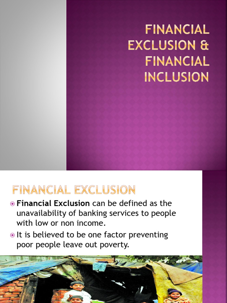 Financial Inclusion and Financial Exclusion | PDF | Financial Inclusion ...