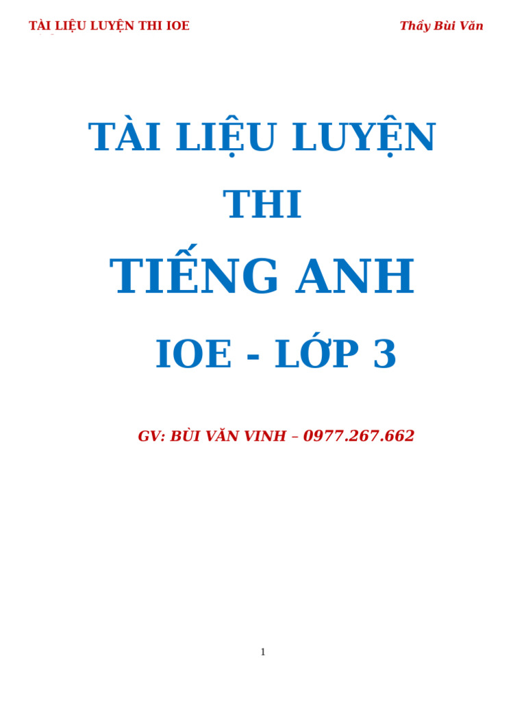 IOE English Test Prep for Grade 3 | PDF