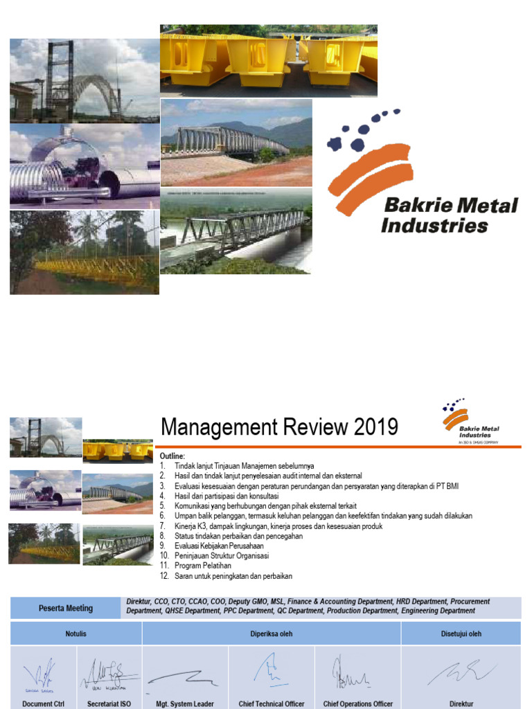 Management Review BMI Unit-2 2019-Signed | PDF