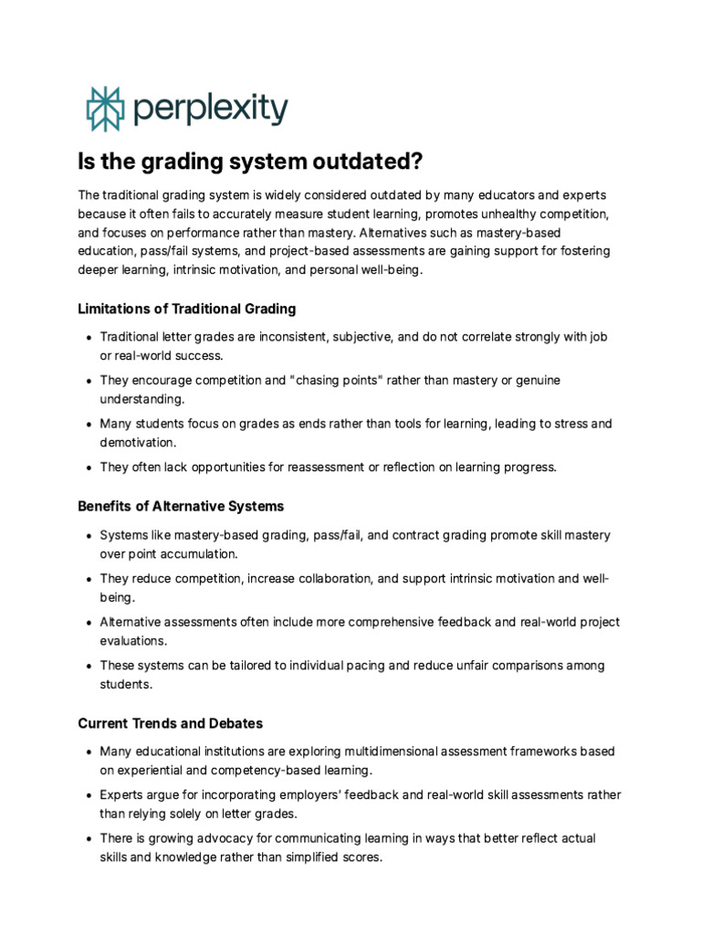 Rethinking the Outdated Grading System | PDF | Learning | Intelligence