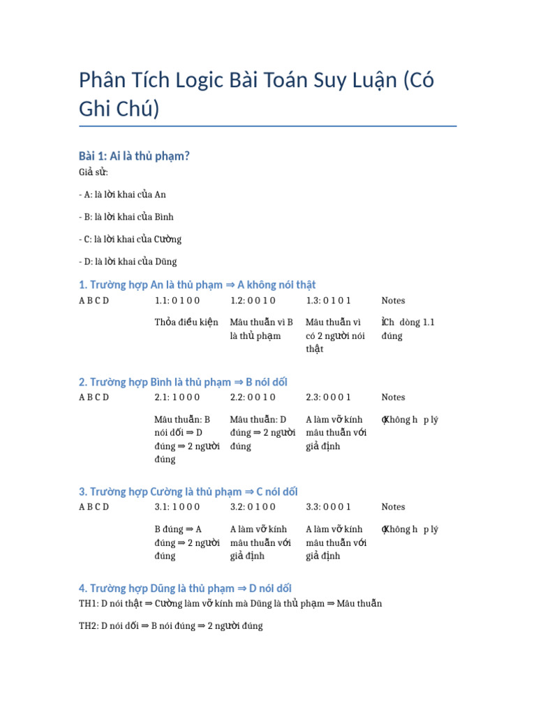 PhanTich Logic BaiToan CoNotes | PDF