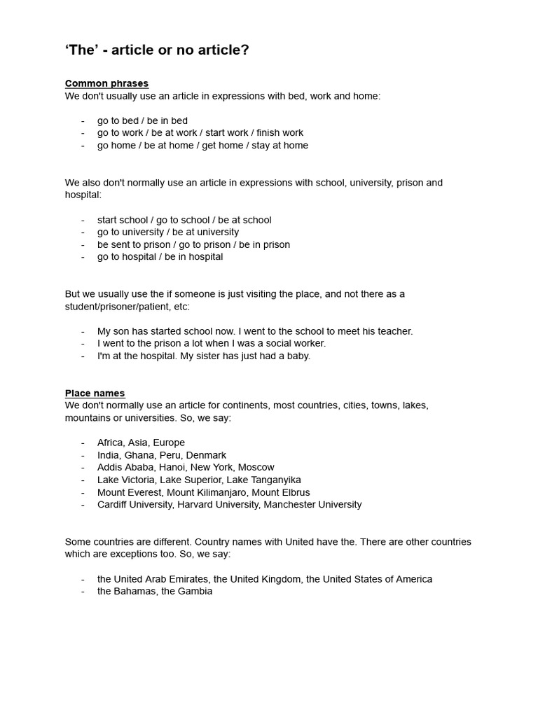 Using Articles in English Grammar | PDF