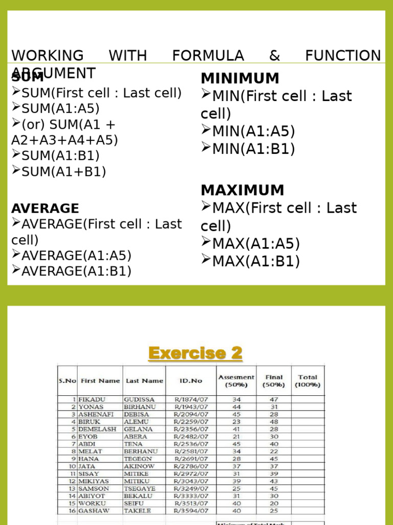 Excel Functions for Data Analysis | PDF