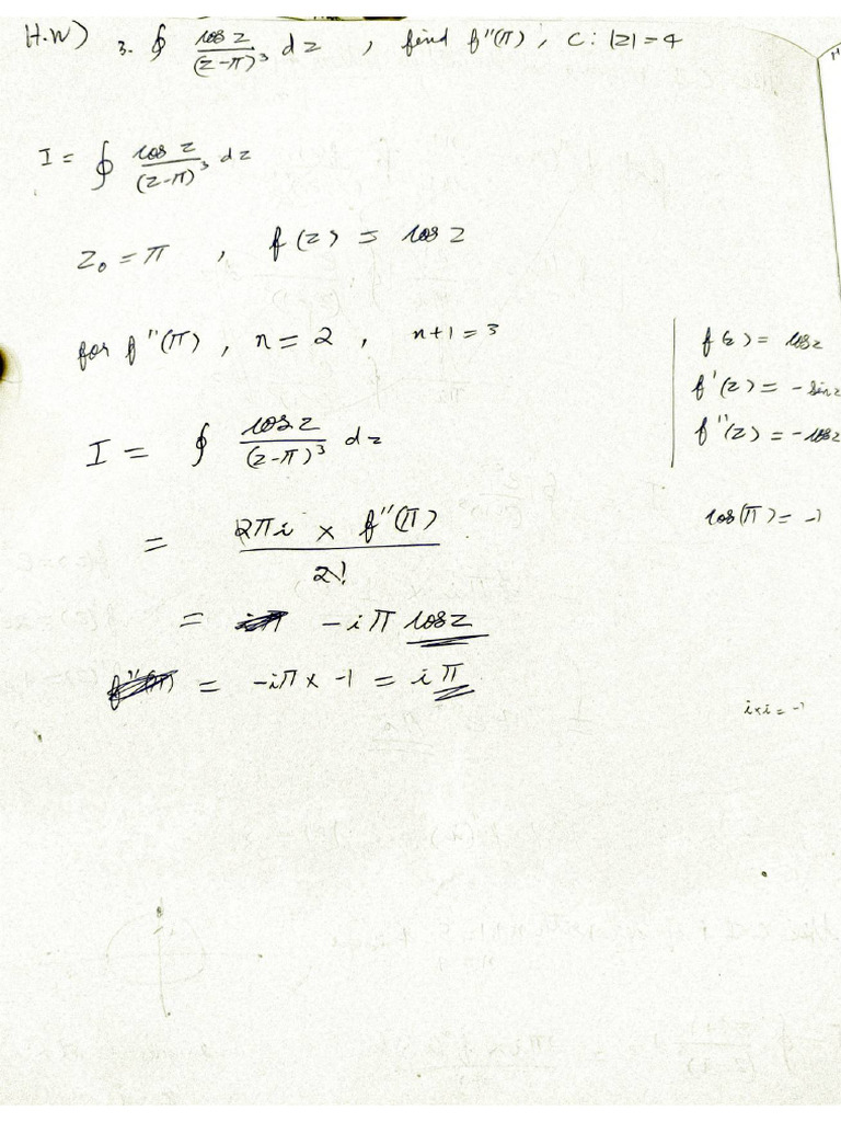 Maths HW 22 Complex Int | PDF