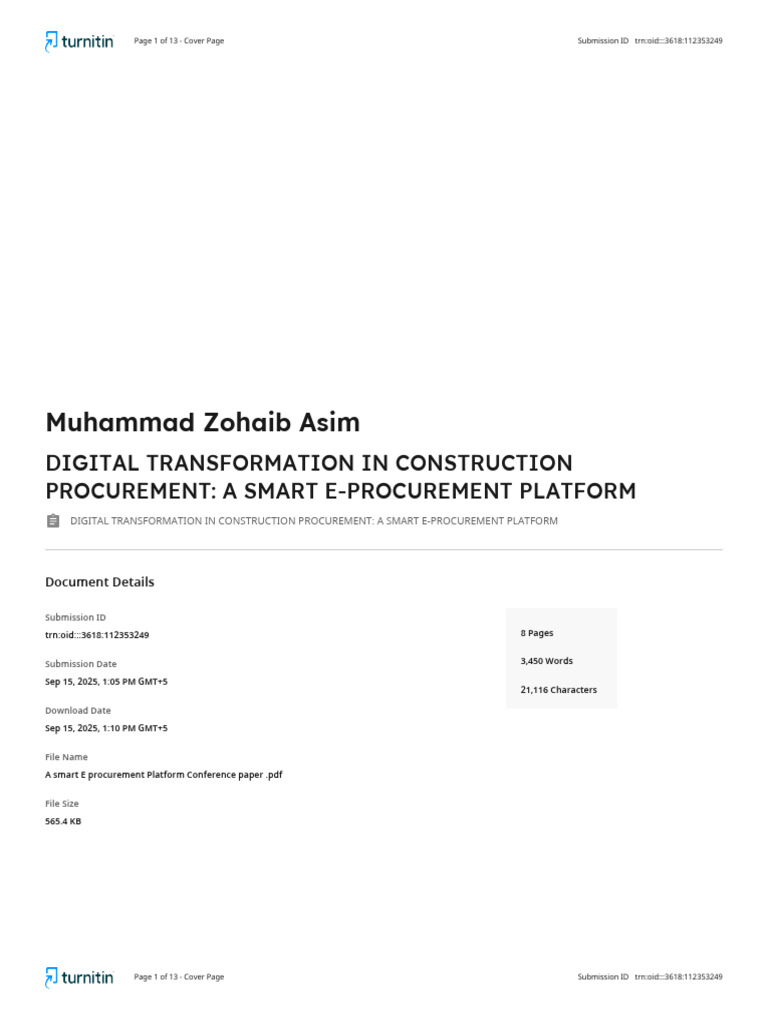 Smart E-Procurement in Construction | PDF | Publishing | Written ...