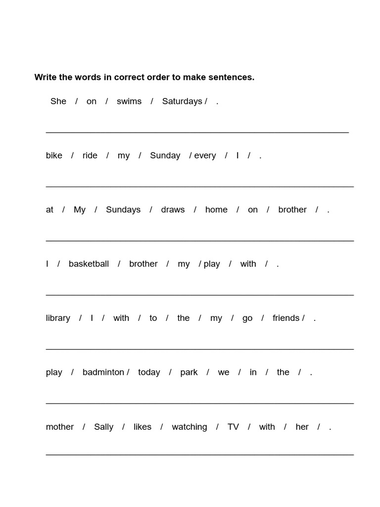 Sentence Rearrangement Exercise | PDF
