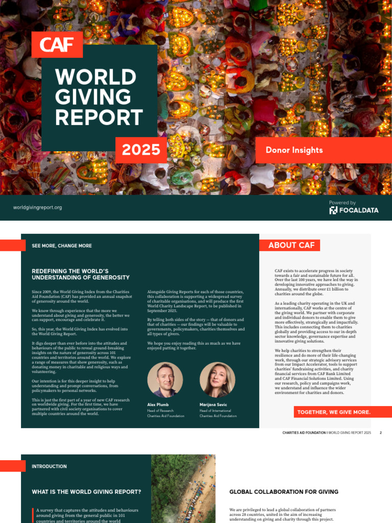 World Giving Report 2025 Insights | PDF | Charitable Organization ...