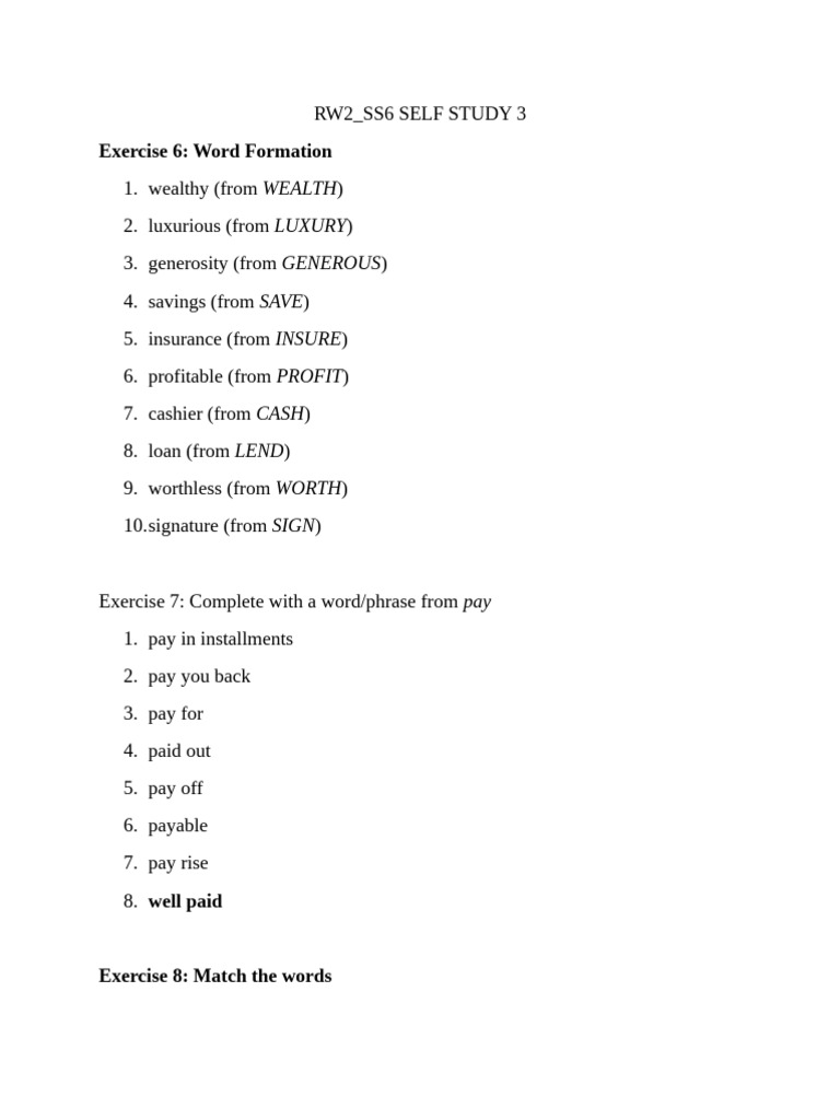 Rw2 - ss6 Self Study 3 | PDF