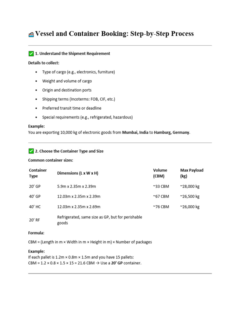 Container Booking Process Overview | PDF | Cargo | Bill Of Lading
