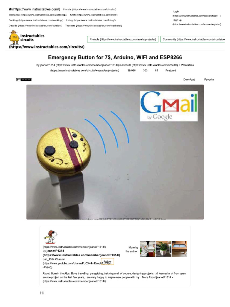 Emergency Button Arduino and ESP8266 | PDF