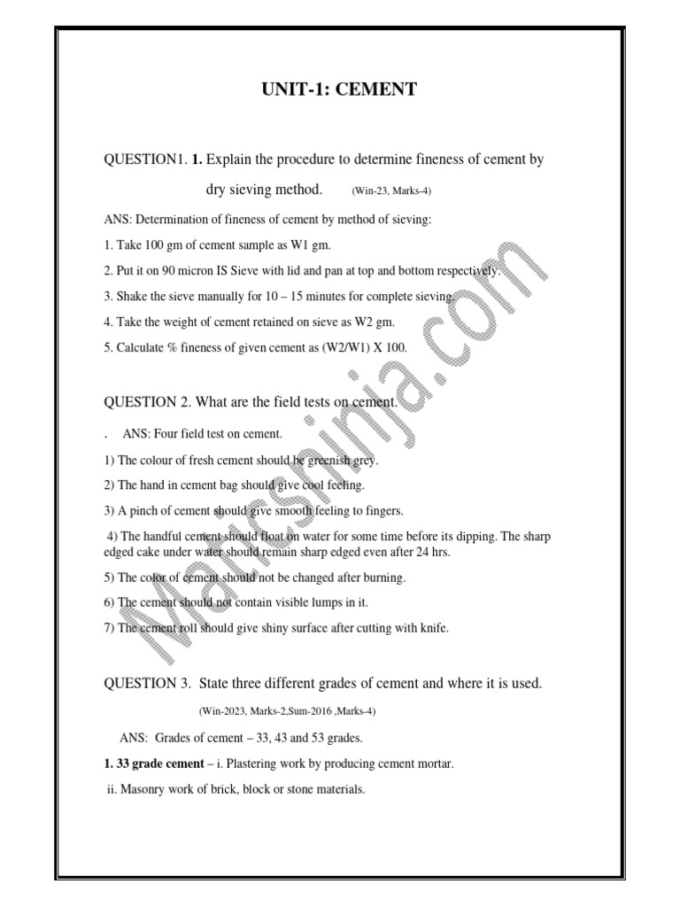 Cement Fineness and Testing Methods | PDF | Cement | Concrete