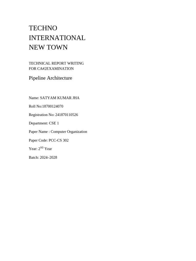 Pipeline Architechutre 18700124070 | PDF | Central Processing Unit ...