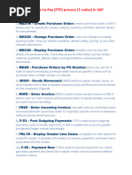 SAP T-Codes for Accounts Payable | PDF