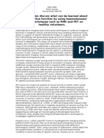 What Can Be Learned About Normal Cognitive Function Using Haemodynamic Imaging Techniques?