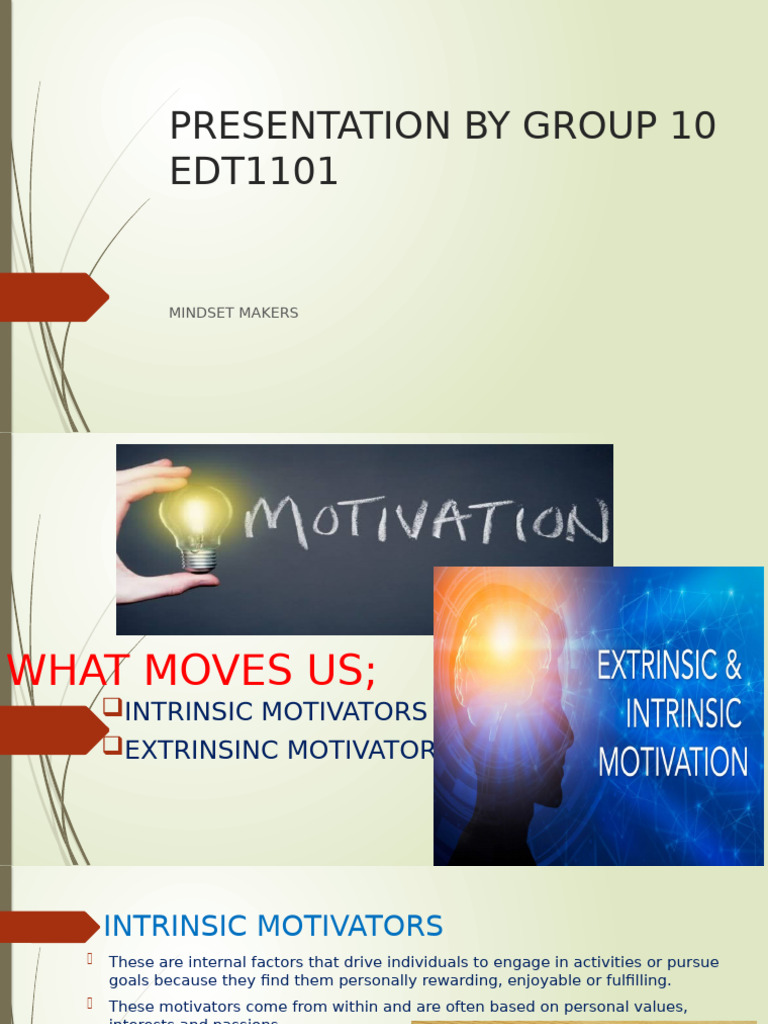 Intrinsic vs Extrinsic Motivators Explained | PDF | Motivation ...