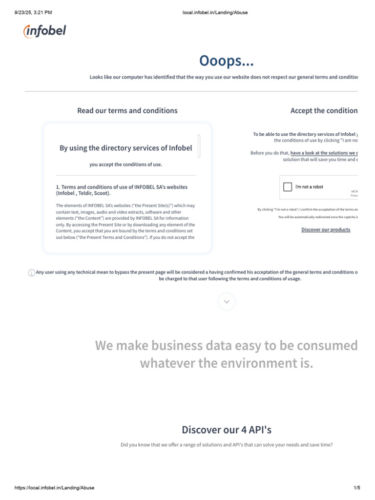 Infobel SA Terms and Conditions | PDF | Internet | Information Technology
