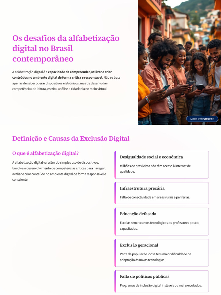 Desafios da Alfabetização Digital no Brasil | PDF | Internet ...