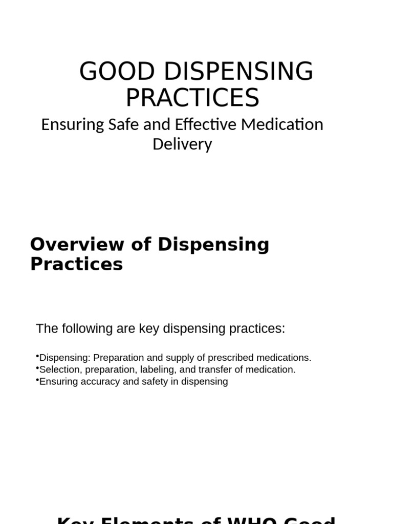Best Practices for Safe Medication Dispensing | PDF | Medical ...