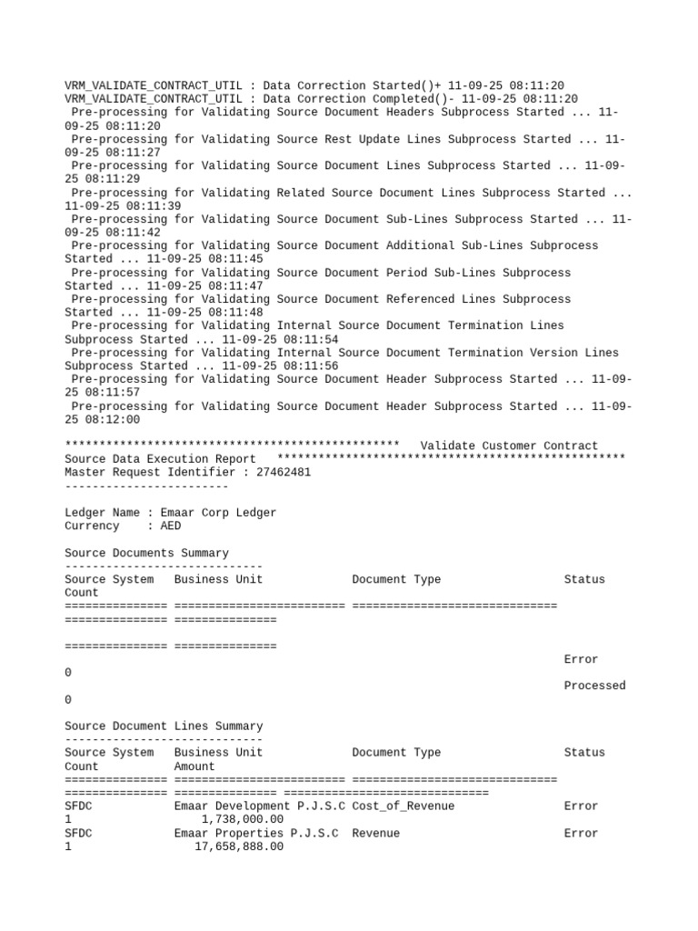 Contract Validation Execution Report | PDF | Computing | Information ...