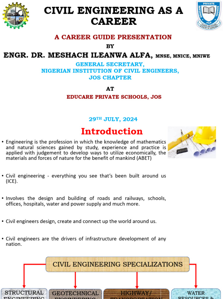 Civil Engineering Career Guide at Educare | PDF | Engineering | Knowledge