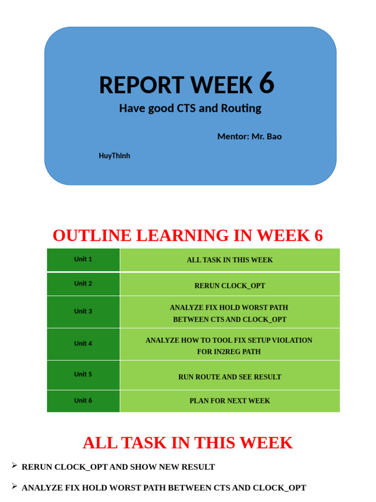 Weekly Report Week6 Training Junior | PDF