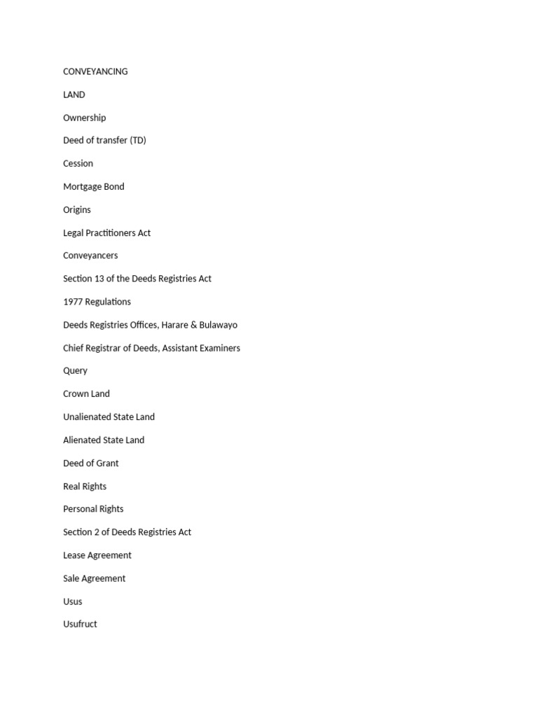 Conveyancing Notes | PDF