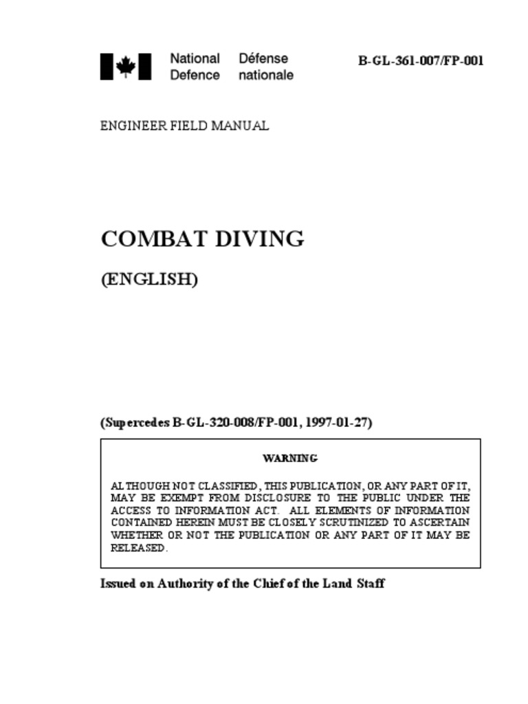 B Gl 361 007 Combat Diving 2002 Underwater Diving - 